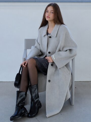 Single button handmade coat_2 Colors
