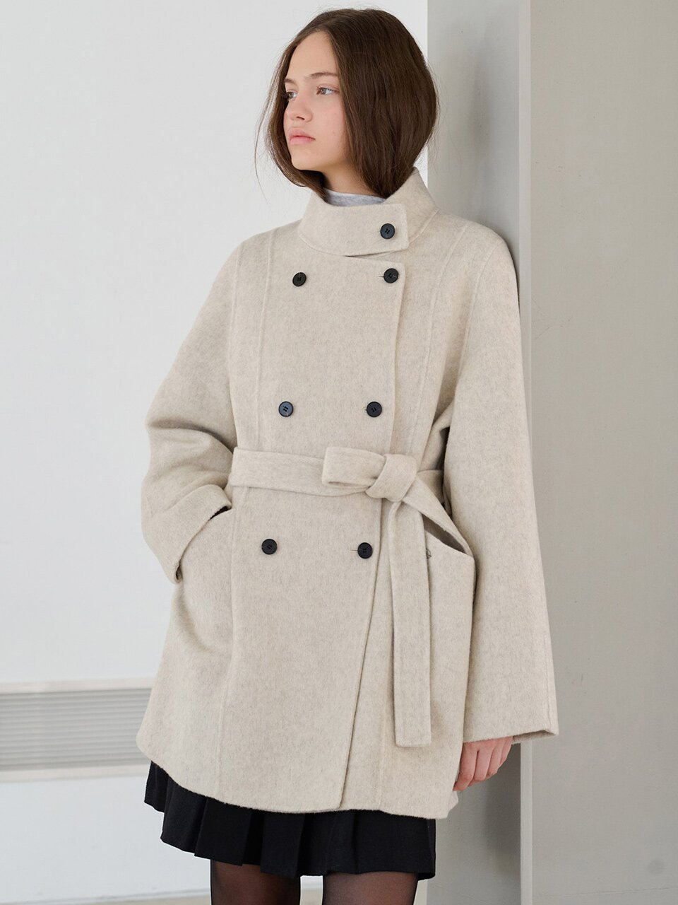 Ray high neck handmade coat_2 Colors