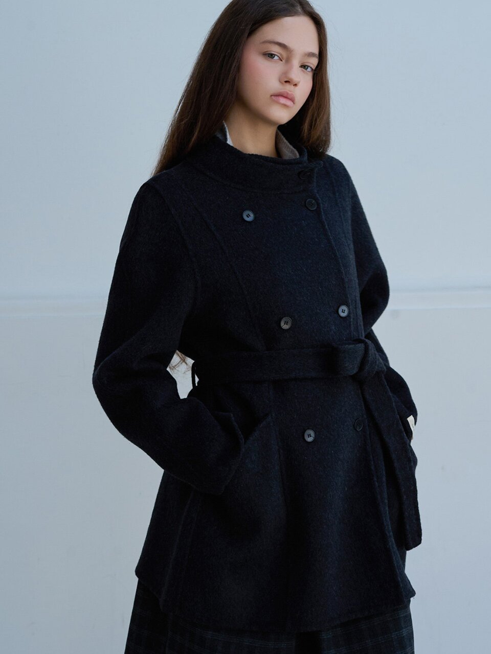 Ray high neck handmade coat_2 Colors