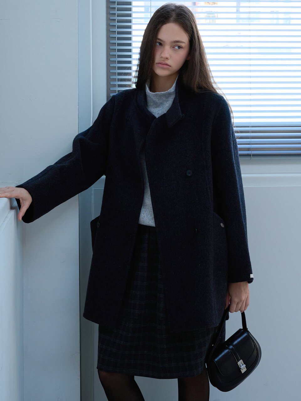 Ray high neck handmade coat_2 Colors
