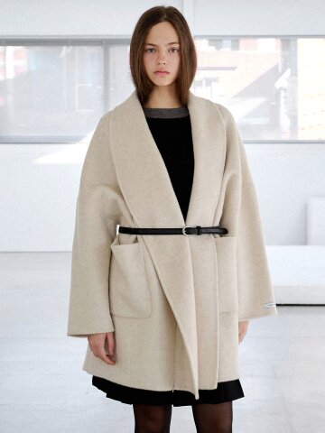 Minimal shawl handmade coat_2 Colors