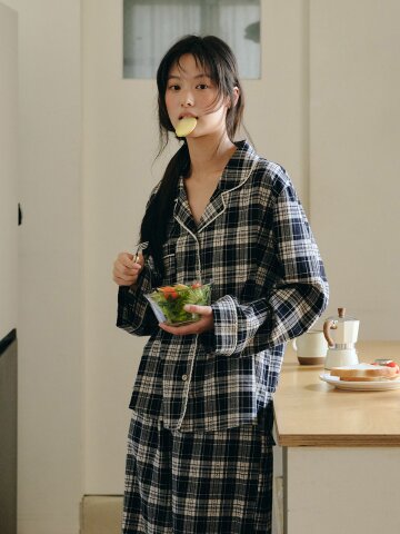 마로 긴팔 여성페어 블랙 (32수)