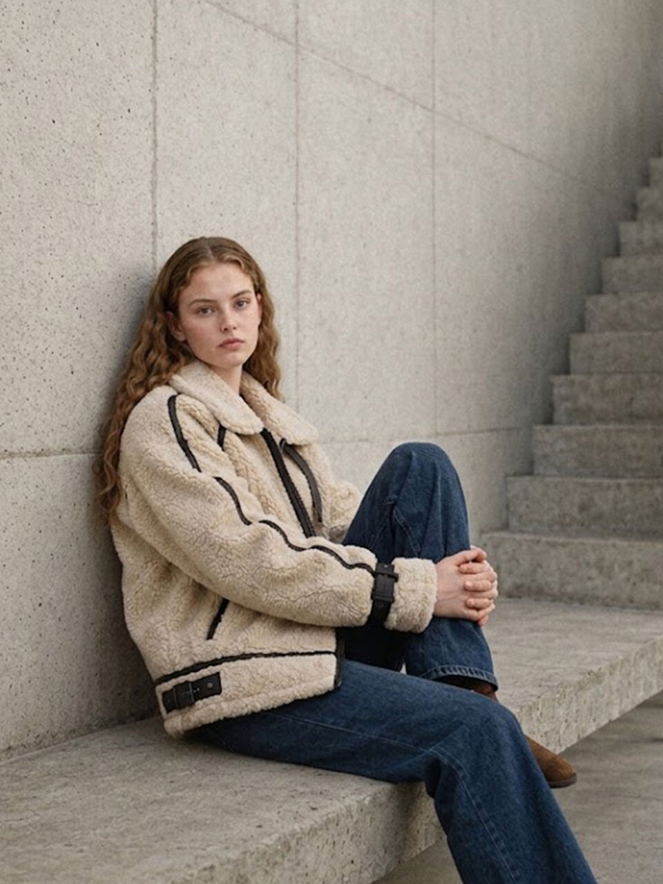 Contrast boucle mustang - Ivory