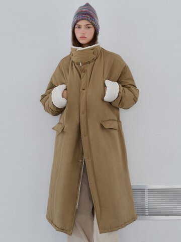 Fur collar long padding_2 Colors