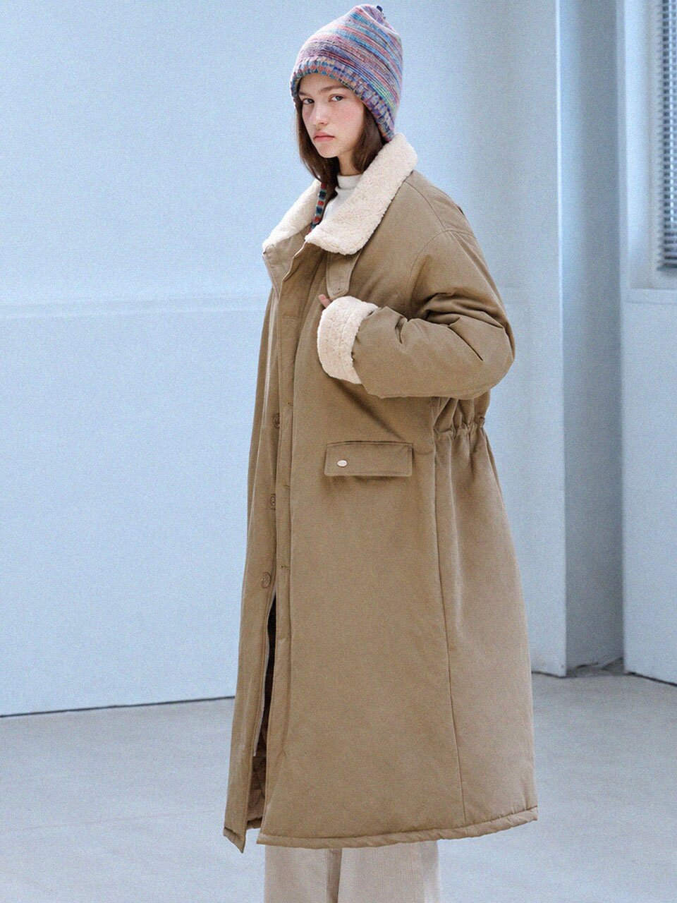 Fur collar long padding_2 Colors