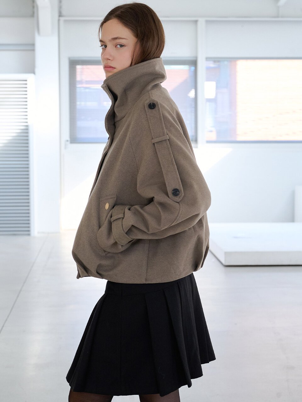 [누빔ver.] High neck wool blouson_2 Colors