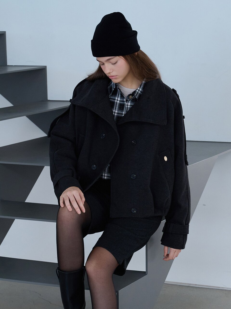 [누빔ver.] High neck wool blouson_2 Colors