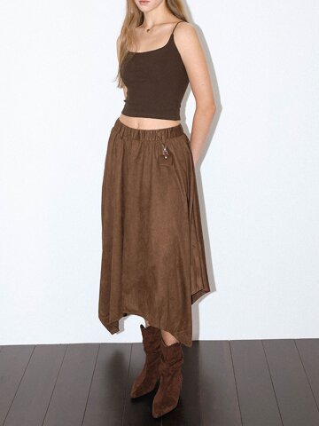 DD_Banding asymmetrical long skirt