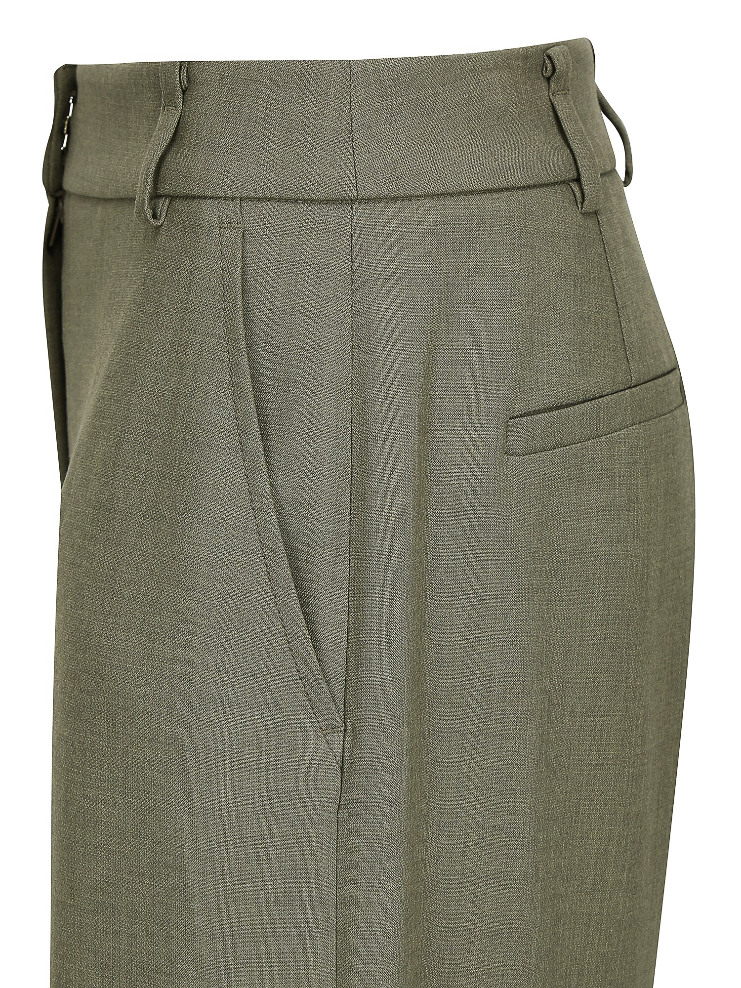 노턱 스트레이트 와이드 팬츠 (LIGHT KHAKI)