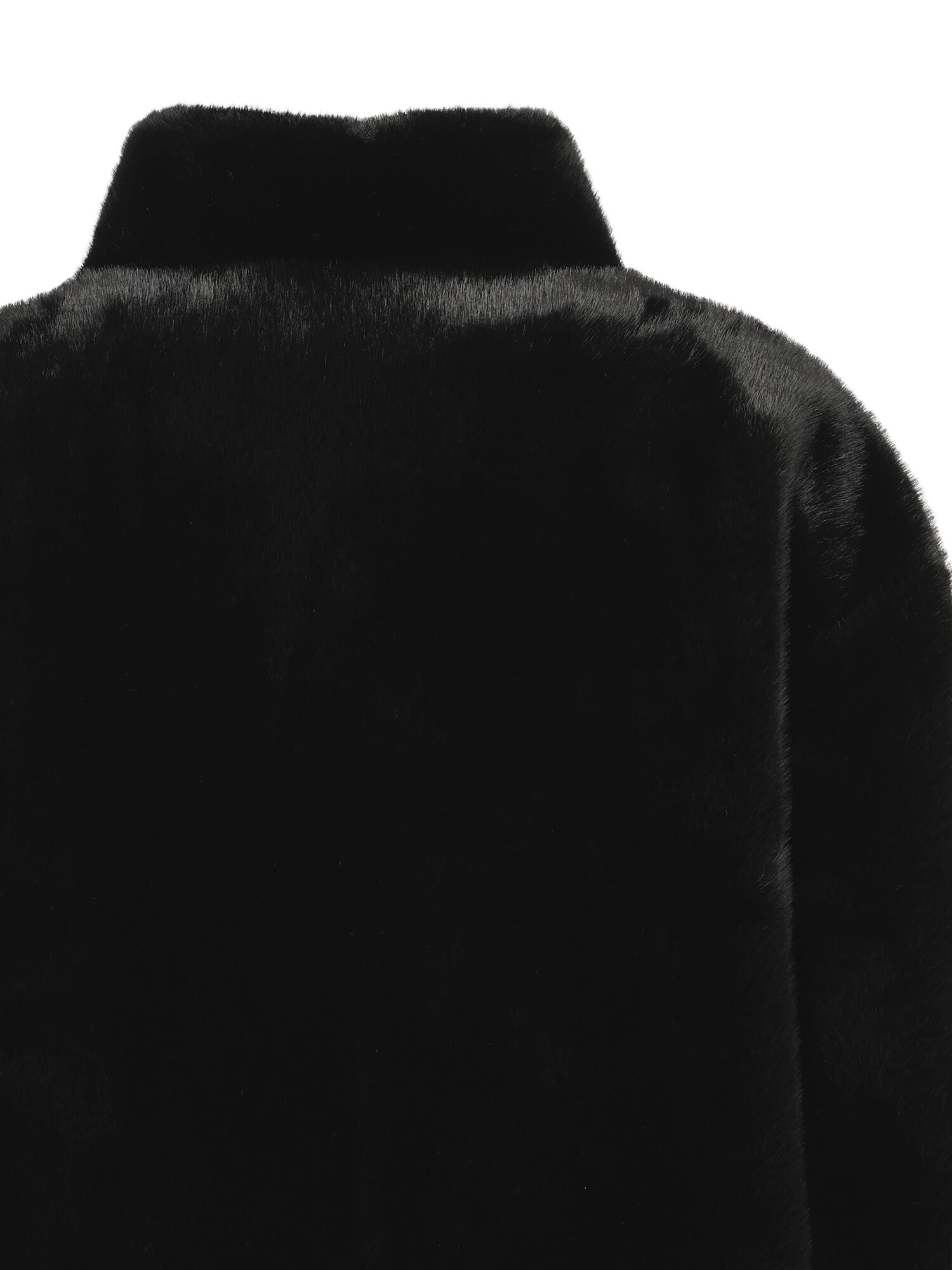 페이크 퍼 밴딩 하이넥 점퍼 (BLACK)