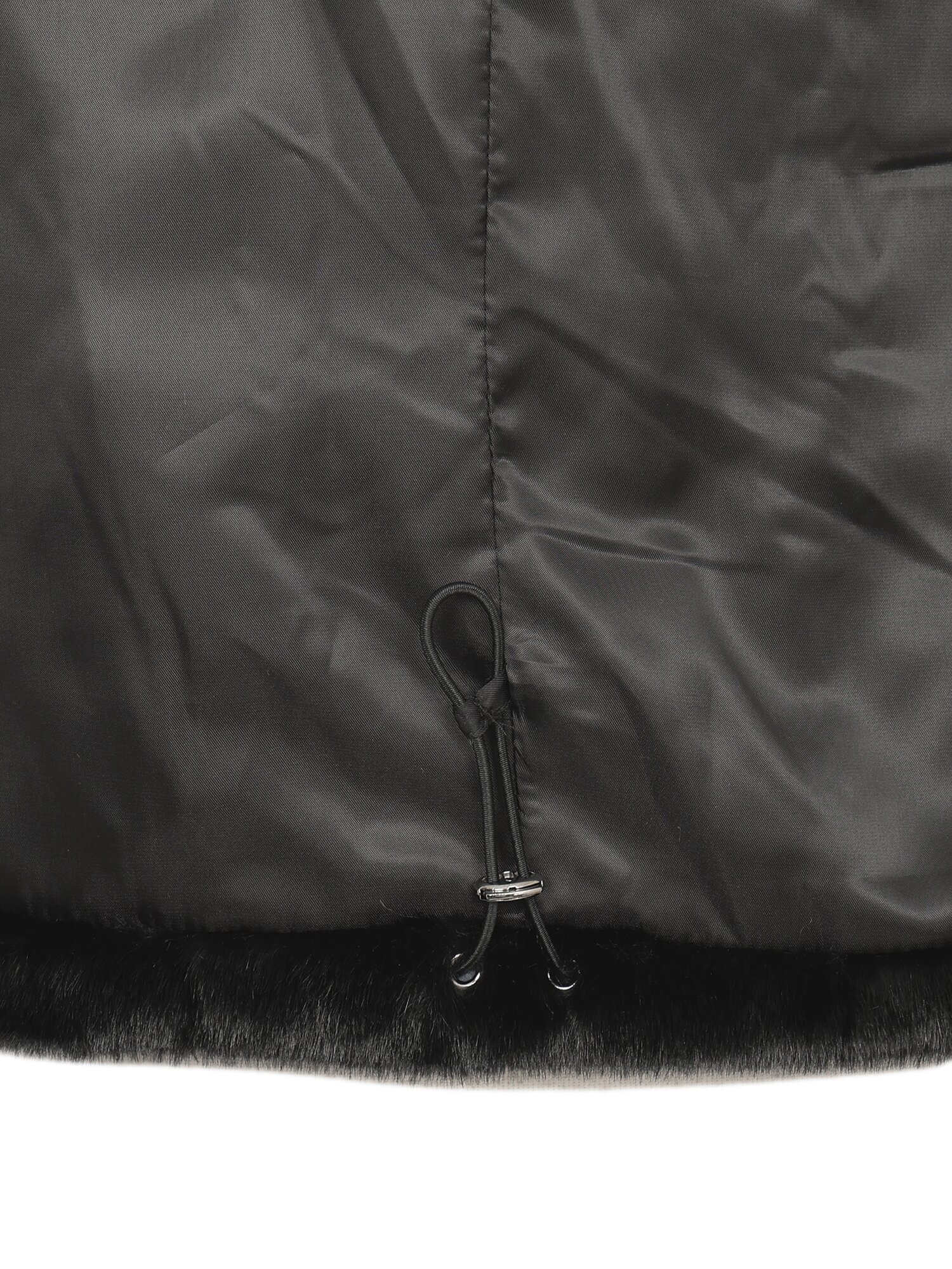 페이크 퍼 밴딩 하이넥 점퍼 (BLACK)