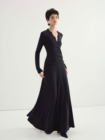 YY_Wrap fit waist dress