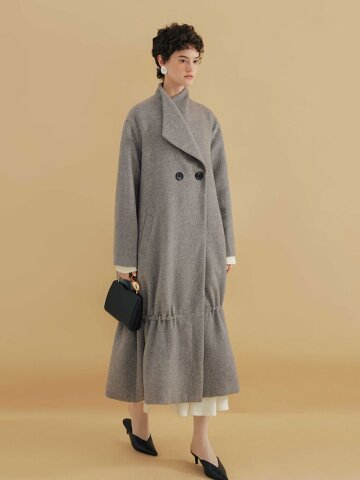 YY_Herringbone wool long coat