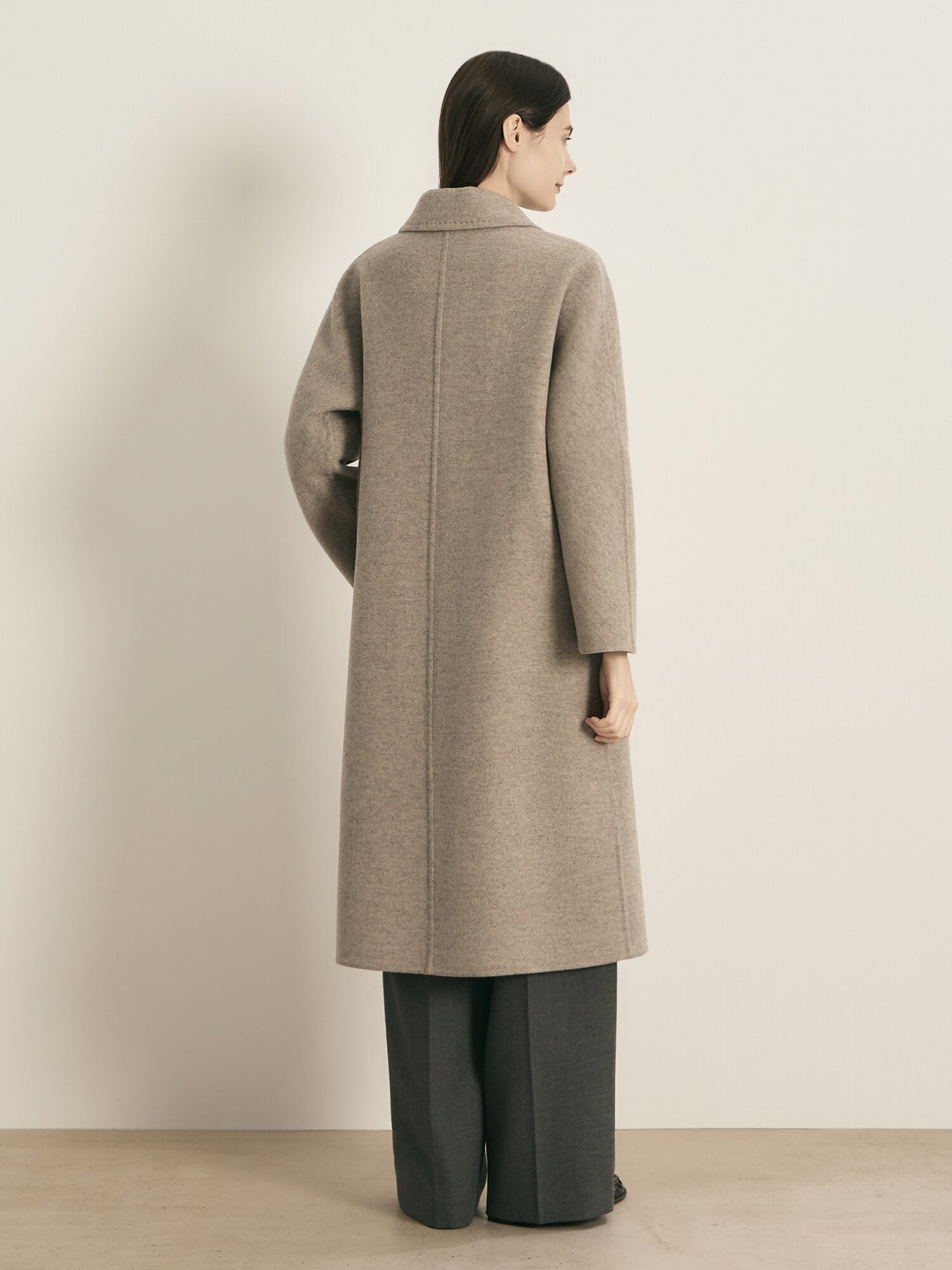 캐시미어 더블 롱 코트 (TAUPE BEIGE)