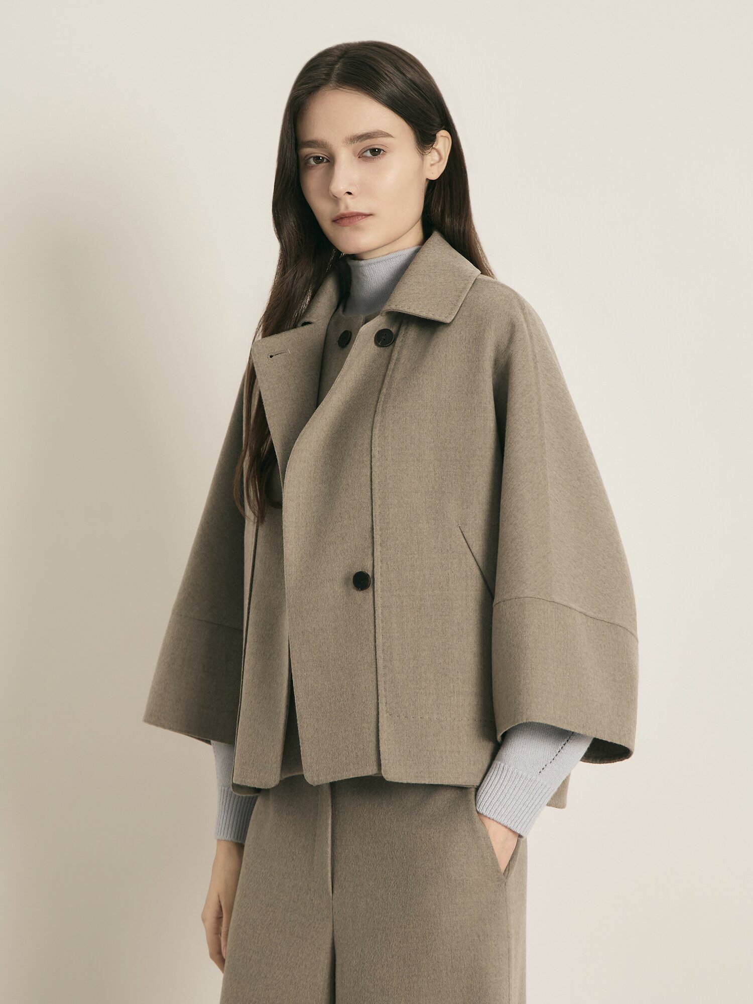 울 돌먼 슬리브 자켓 (TAUPE GREY)