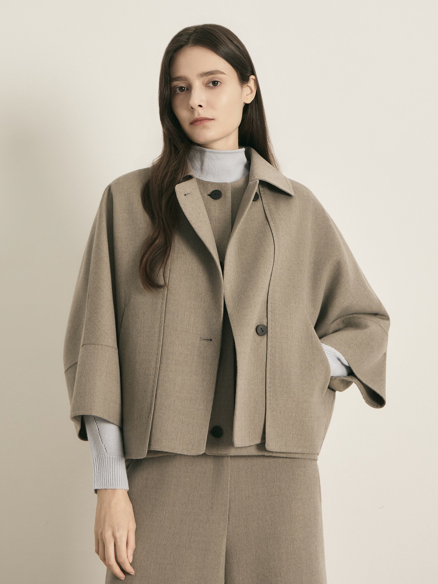 울 돌먼 슬리브 자켓 (TAUPE GREY)