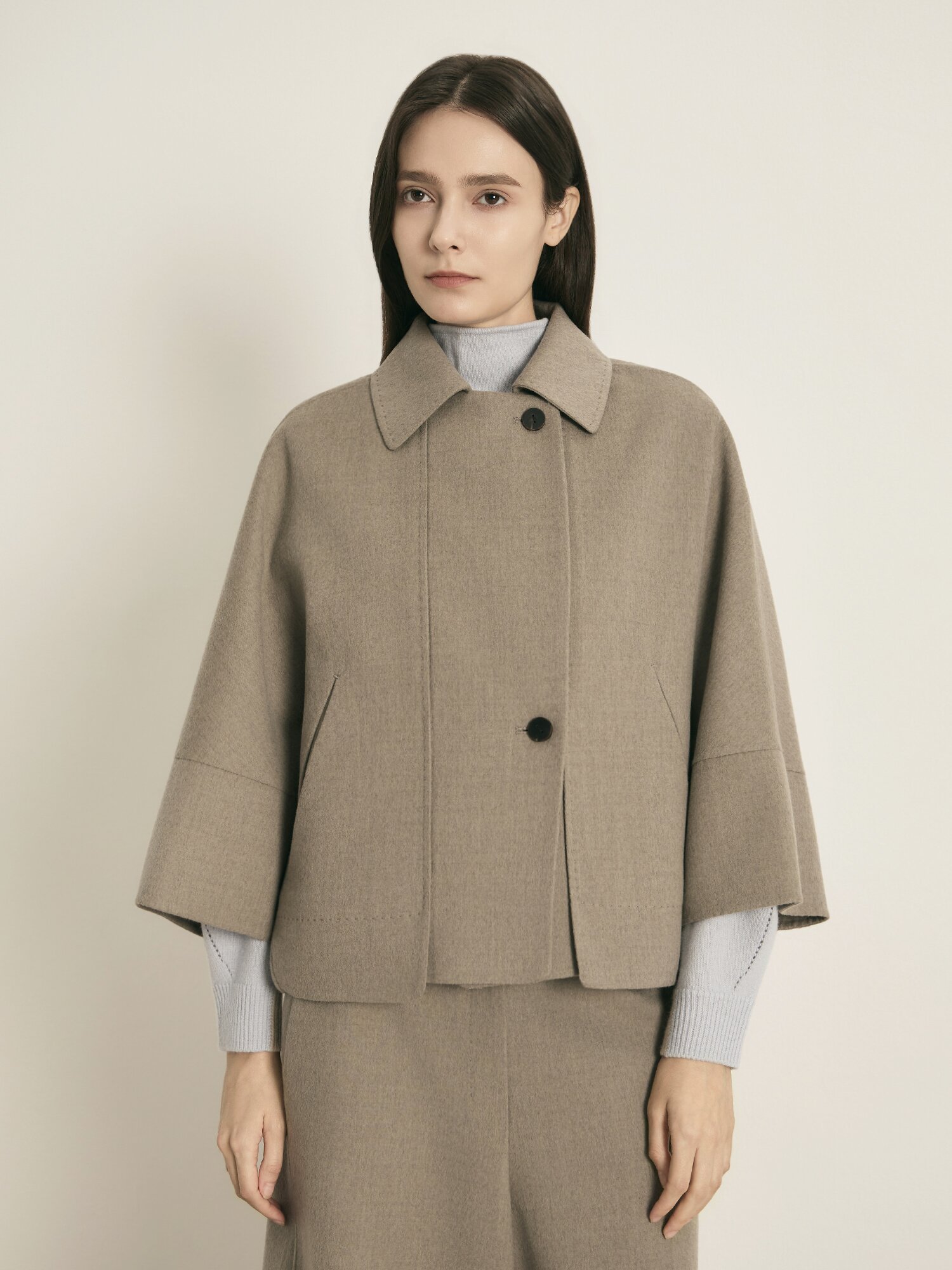 울 돌먼 슬리브 자켓 (TAUPE GREY)