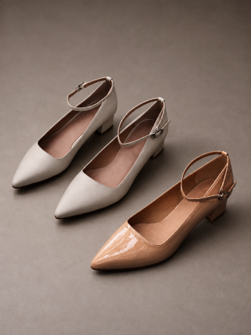 LUELLE 스트랩 힐 4cm 아이보리,스킨 de2006