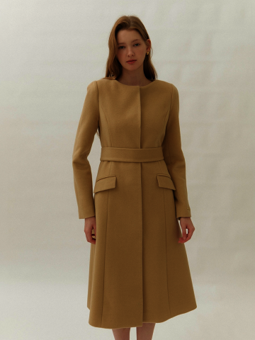 Wool A-Line Belted Coat / Camel(2color)