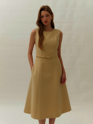 ELLE Sleeveless Flare Dress / Butter Yellow(2color)