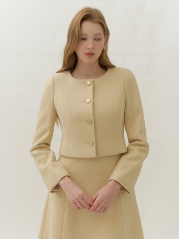 ELLE Cropped Jacket / Butter Yellow(2color)