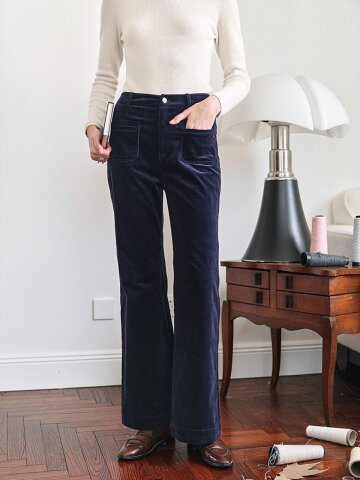 SR_Corduroy flared pants_2color