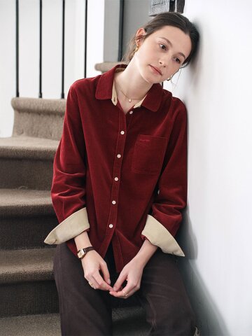 SR_Pan collar corduroy shirt_2color