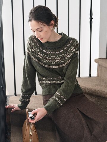 SR_Crew neck fair Isle knit
