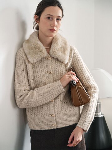 SR_Dotted tulle knit cardigan