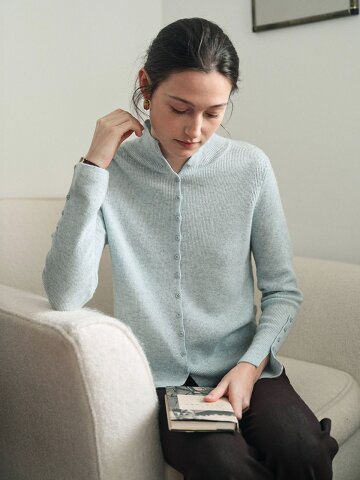 SR_Vintage turtleneck cardigan_3color