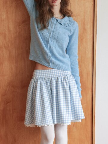 Cest_Checkered a-line skirt