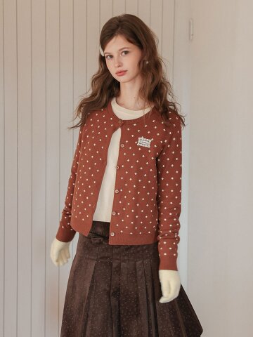 Cest_Cross acquard knit cardigan