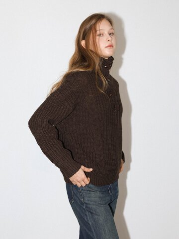 DD_Button collar knit pullover