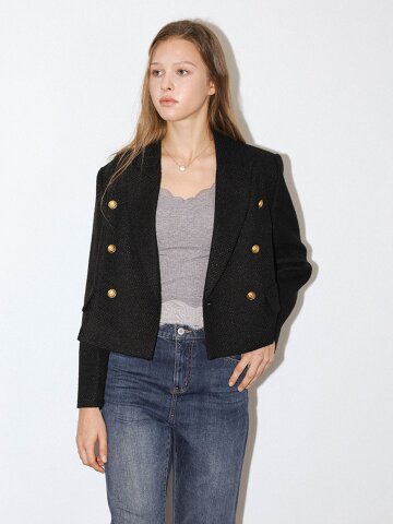 DD_Gold button crop jacket