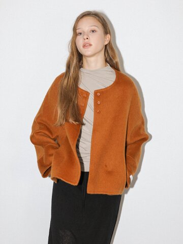 DD_Button neck wool jacket_ORANGE