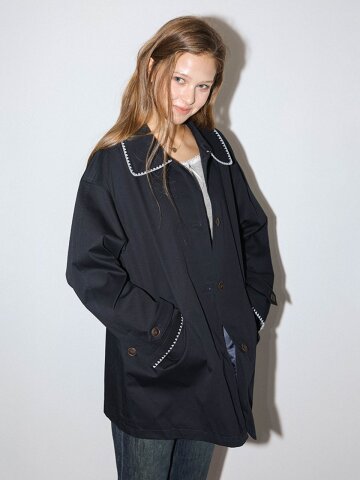 DD_Piping collar long jacket