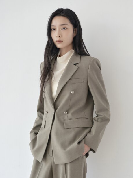 테일러드 더블 버튼 자켓 