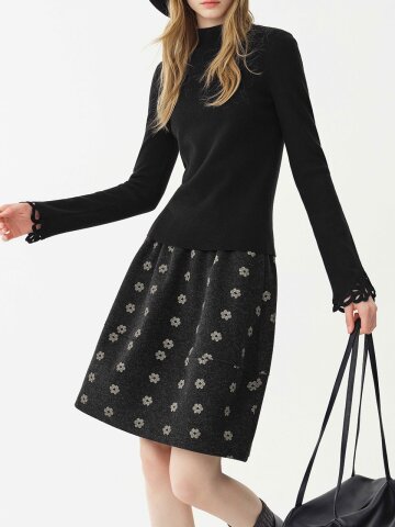 WD_Floral jacquard mini skirt