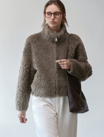 테디 하이넥 울자켓 BROWN