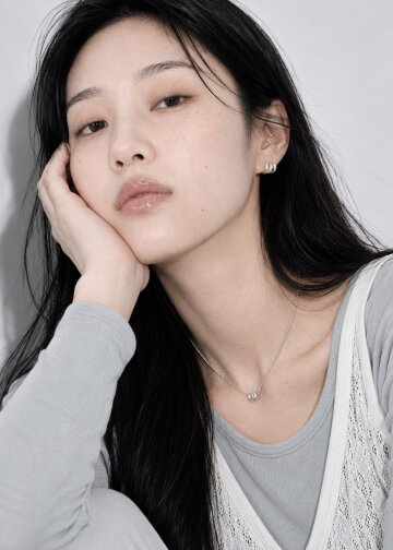 [SET] Curve knot earrings + Curve knot necklace / 커브 노트 귀걸이 + 커브 노트 목걸이 (실버) 세트