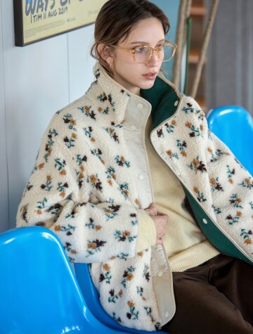 윈터 플라워 플리스점퍼 BEIGE