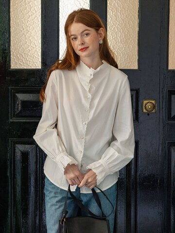 DA_Pile collar blouse