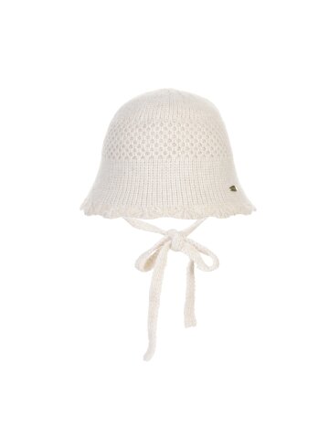 KNITE RIBBON BUCKETHAT [IVORY]