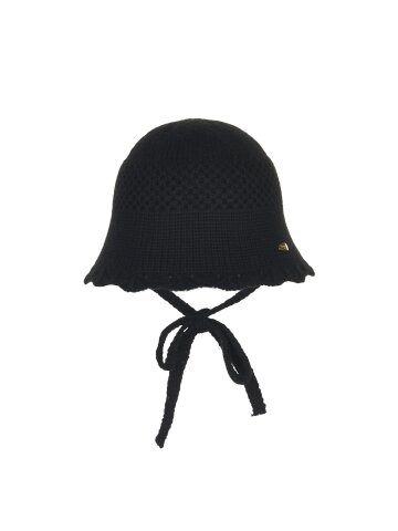 KNITE RIBBON BUCKETHAT [BLACK]