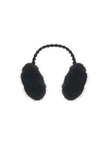 KNIT FUR EARMUFFS [BLACK]