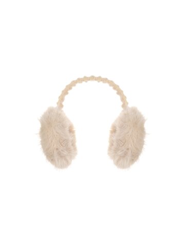 KNIT FUR EARMUFFS [BEIGE]