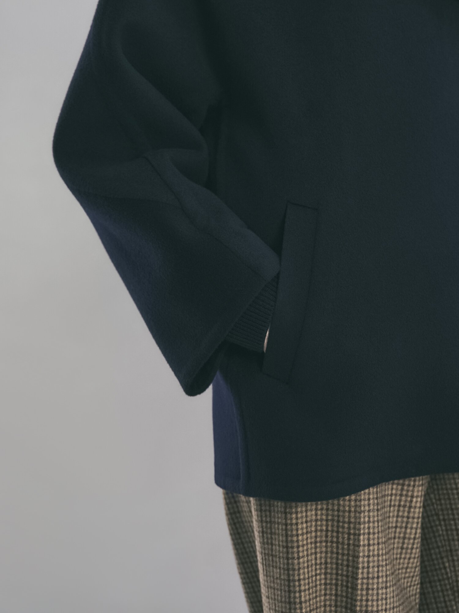 울 캐시미어 와이드 숄 카라 자켓 (DARK NAVY)