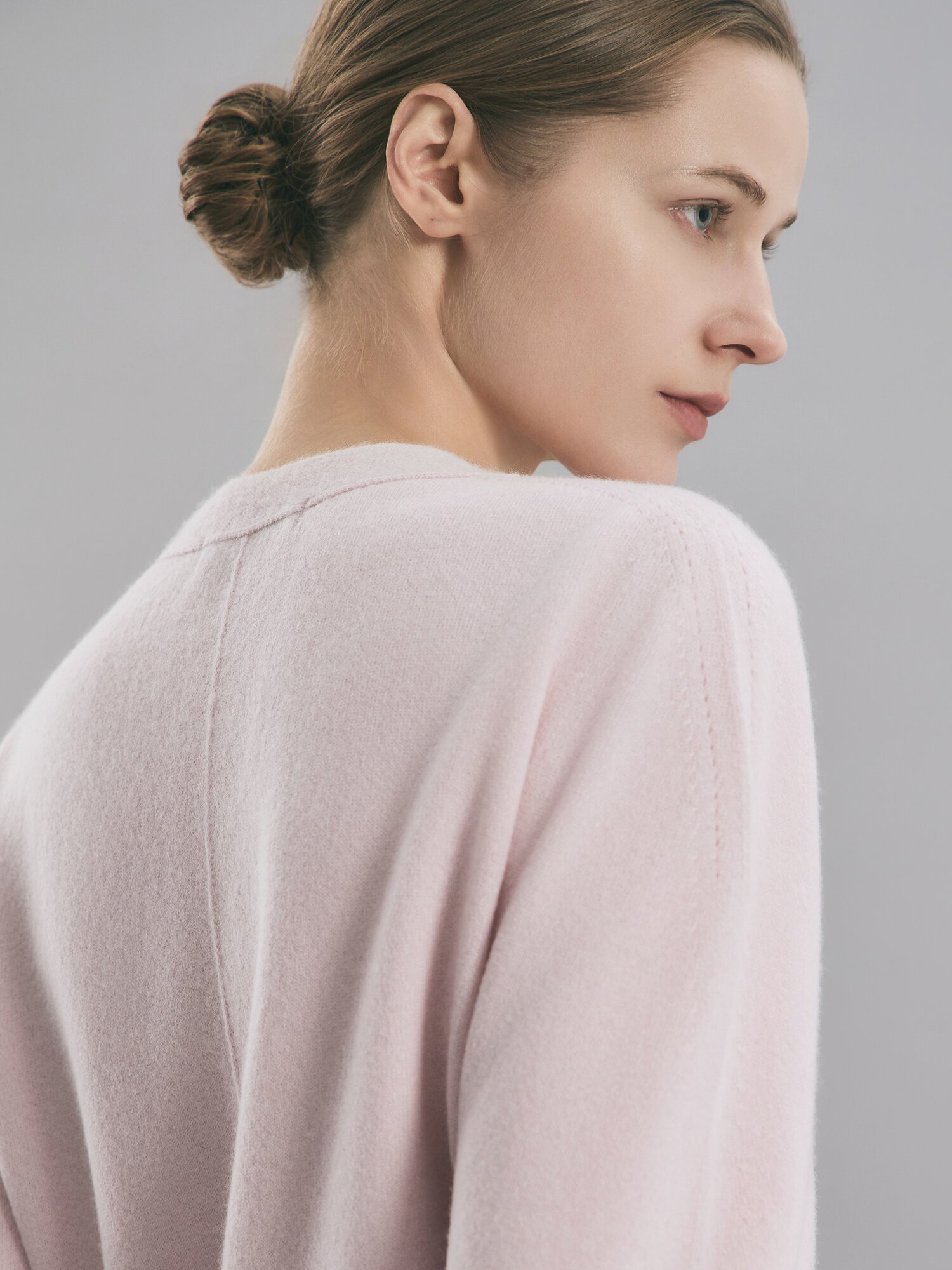 홀가먼트 캐시미어 브이넥 가디건 (LIGHT PINK)