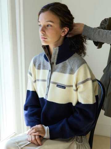 Alpine Block Knit Navy