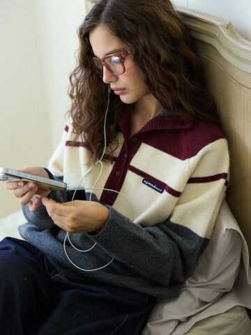 Alpine Block Knit Charcoal